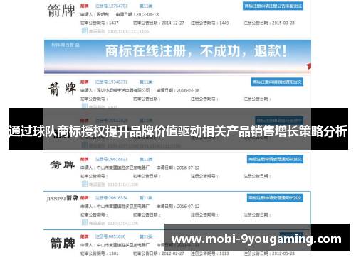 通过球队商标授权提升品牌价值驱动相关产品销售增长策略分析