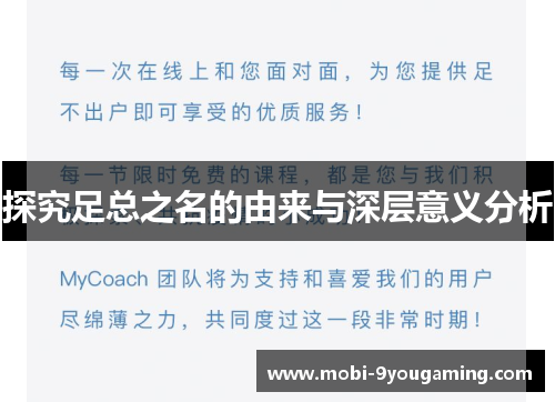 探究足总之名的由来与深层意义分析